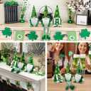 St Patricks Day Gnomes Decor Indoor, 3Pcs St Patricks Day Decorations Gnomes, Shamrock Decorations for Table, Tiered Tray Irish Home Decor Gnome Gifts