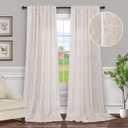 Light Beige Patterned Curtains 96 Inch Long for Living Room Dining 2 Panels Back Tab Pocket Tree Botanical Design Toile Bold Room Darkening Drape Light Filtering Linen Colored Curtain Modern Farmhouse