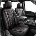 for Ford F150 Seat Covers 2026-2025-2024-2009 F250 F350 2017-2026 | F450 Super Duty XL XLT STX Lariat Super Crew Cab Full Set Premium Waterproof Leather Truck(5 Seats,Redline)