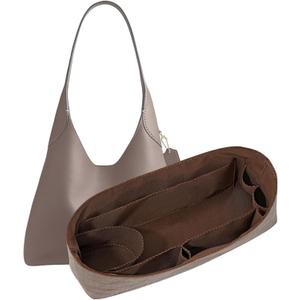 LOUKAYCCI Purse Organizer Insert for Coach brooklyn 28 Bag Insert Organizer DupontPaper Lightweight Purse Insert (Brown&Brown)
