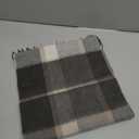 SoftSixant Wool Plaid Scarf for Men and Women,Unisex Warm Winter Lightweight Wrap Shawl, Womens Mens Scarves Wool Blended Gray and Beige (TX011)