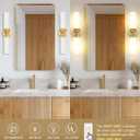 Emak Modern 22 Inch Bathroom Light Fixtures Over Mirror, Brushed Gold Vanity Light Bar with Milk Glass Shade, 2-Light Bathroom Wall Sconce, VL085-BGD-ML-2