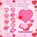 Eaasty 1080 Sheets Valentine's Day Heart Cutouts Paper Heart Cutouts Assorted Color Love Shape Die Cut for Valentine's Day Craft Bulletin Board Classroom Decor Teachers DIY Craft Projects Supplies