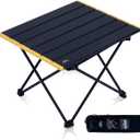 iClimb Ultralight Compact Camping Folding Table with Carry Bag (Black - S)
