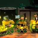 Hexagram St Patrick's Day Decorations Train, Lighted Saint Patrick Decor for Tabletop, Leprechaun Centerpieces Table Centerpieces, Ireland St Patrick's Day Decorations for Home Decorative Figurines