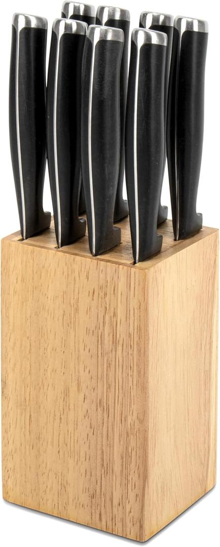 8 Slots Steak Knife Block Holder, 5.5" Wooden Small Knife Block without Knives,Compact and Space Saving Storage Knife Holder for Counter Top