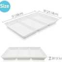 Divided Serving Tray Platter, 4 Pack 15" x 10" Fruit Veggie Food Tray for Party, Plastic Serving Trays for Appetizer, Snack, Dessert, Cookie, Brunch Decorations Platters, White Trays BPA-Free
