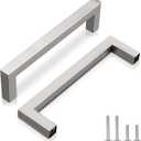 160mm (6-1/4") Brushed Nickel Stainless Steel Cabinet Hardware 15 Pack Durable Drawer Pulls & Dresser Handles for Kitchen, Bathroom, Cabinets