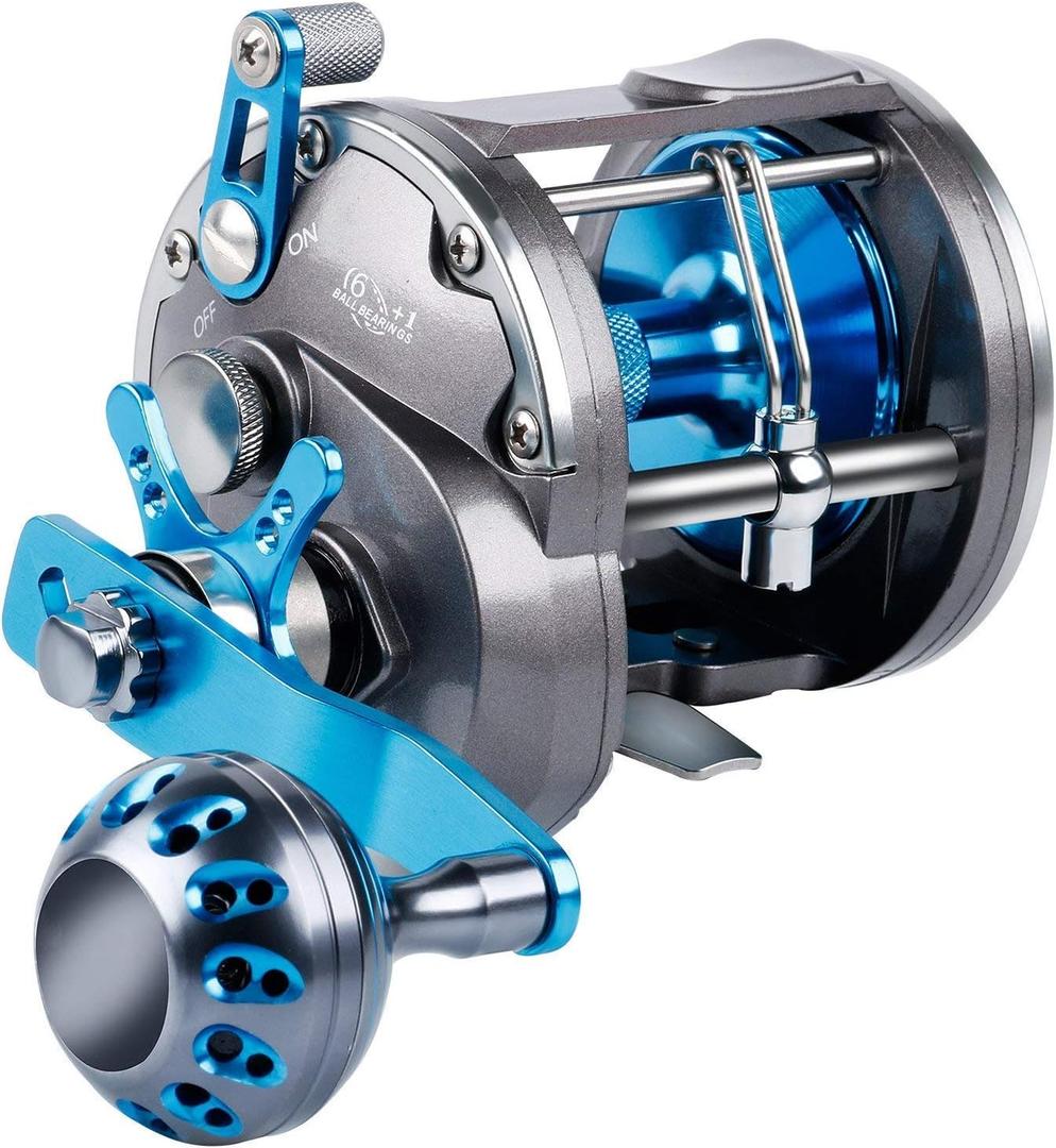 Trolling Reel Saltwater Level Wind Reels, Drag Reels Boat Fishing Ocean Fishing for Sea Bass Grouper Salmon (SHA40)