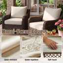 4pcs Outdoor Patio Cushion Covers Replacement, 24" Zippered Outdoor Cushion Covers Waterproof, UV Resistant & Washable Patio Furniture Cushion Covers Waterproof for Patio Sectional, Beige Covers Only