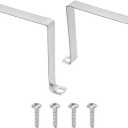 uxcell 2pcs 4.7" x 4.7" 120x120mm Square Pipe Clamp, 304 Stainless Steel U Shaped Connector Bracket Heavy Duty Tube Strap Buckle with Self-Tapping Screws for Tube Installation
