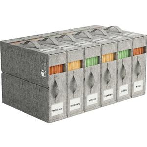 6Pack Sheet Organizers for Linen Closet - King/Queen Size Bedding Storage Boxes with Clear Window | Foldable, Dustproof Linen Organizer for Blankets & Sheet Sets,Grey