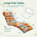 Uthem 2Pcs Outdoor Chaise Lounge Chair Cushion 75.1 x 22.8 x 4.7 Inches 100% Waterproof Replacement Cotton Patio Pool Lounge Chair Cushion for Outdoor Furniture with Ties, Orange Coconut Tree