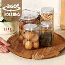 Kigley 4 Pcs Acacia Wood Lazy Susan Organizers Lazy Susan Turntable for Cabinet Non Skid Kitchen Tray for Counter Pantry Spice Salt Pepper Olive Oil Table Organization and Storage (14 Inch)