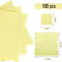 Fuutreo 100 Pcs Scalloped Cocktail Napkins Thick Paper Disposable Party Napkins Beverage Tissue for Wedding Dinner Birthday Supplies, 5 x 5 Inches(Yellow)