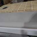 32 Inch White Fireclay Undermount Kitchen Sink Offset Drain, 32"x19"x10"