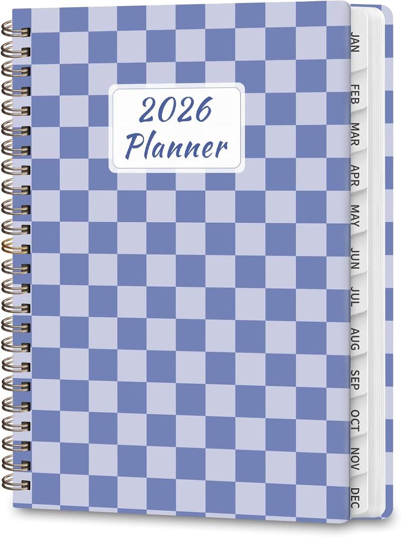 2026 Planner, Weekly and Monthly Calendar Academic Planning Book, Jan 2026 - Dec 2026, Agenda Calendar Planner for Office Supplies and Desk Accessories - A5 (6.3" x 8.5") (B-Periwinkle Grid)