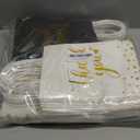 PerKoop 60 Pcs Thank You Gift Bags Bulk Paper Gold Thank You Wedding Bags with Handle for Business, Shopping, Wedding, Baby Shower, Party Favors (Black and White) (Classic)