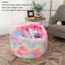 Storage Bean Bag Chairs Cover NO Filler Bean Bag Cover Living Room Furniture 31x20 Inch Soft Washable Plush Fiber Adult Bean Bag Bed Fuzzy Love Sack Beanbag Cover NO Filling Rainbow