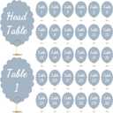 31 Set Wedding Table Numbers 1-30 with Stands 5.3 x 4 Inch Head & Gift Table Number Cards with Cards Holder Double-sided for Reception Centerpieces Events Party Decorations(Dusty Blue)