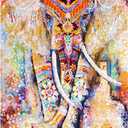 najiaxiaowu Jigsaw Puzzles 1000 Pieces Adults Puzzles Children Puzzles Colored Elephant DIY Wooden Puzzle Modern Home Decor Wall Art Unique Gift 75x50 cm