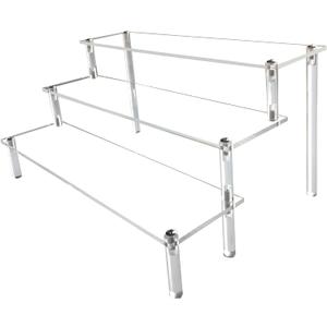 Acrylic Riser,Clear Display Risers Stand Perfume Organizer Cologne Acrylic Shelves 3 Tiered Cupcake Shelf for Amiibo Funko POP Figures Food Desserts Holder Collection Cosmetic Vendor Product