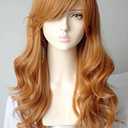 Ginger wigs for women, Long Ginger wig Daphne costume wig Synthetic Wigs Wavy Curly 28 inches for Girl and women Nami costume Halloween costume Wig for Women (3289-2)
