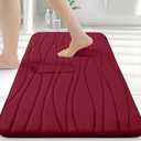 Buganda Memory Foam Bathroom Rug Mat 24x16, Extra Soft and Absorbent Bath Mats, Non-Slip and Machine Washable Bath Rugs for Bathroom Floor,Tub and Shower, Burgundy