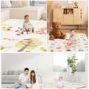 XVISHX Baby Play Mat, 50 x 50 Inch Play Mat Perfect for Use Baby Playpen, Foldable Baby Foam Playmat for Floor, Portable Waterproof Activity PlayMats for Babies, Infants and Toddlers