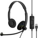 EPOS Sennheiser Consumer Audio SC 60 USB ML (504547) - Double-Sided Business Headset | For Skype for Business | with HD Sound, Noise-Cancelling Microphone, & USB Connector (Black)