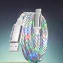 10FT LED USB A to C Cable Starry Light Up Type C Charging Cable Lighted USB C Charger Cord Compatible with Phone 16 15, Samsung Galaxy S24 S23, Pixel and More,Colorful