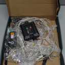 Solar Outdoor Christmas Decorations Lights, 350LED Christmas Star Tree Light wth Remote Control, 8 Modes Waterfall Lights USB Charge for Holiday Xmas Tree Patio Yard Decor, Multicolor (11.8 FT)