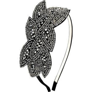 BABEYOND Flapper Headband 1920s Headpiece - Art Deco Headpiece Rhinestone Hair Accessories Headband for Women Party (Black)