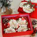 2 x Natural Seashell Christmas Ornaments 6PCS Merry Christmas Decoupage Paper Crafts Hanging Decor, Oyster Shells & Scallop Shells Ornaments for Beach Coastal Xmas Tree Decorations