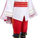 AWIBMK Boys Prince Charming Costume - Kids Medieval Royal King Outfit for Halloween Cosplay Dress Up, 7-8 Years