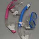 Goggles for Kids 3-14, Snorkeling Gear for Kids, Anti-Fog 180 Clear View, Snorkeling Mask and Dry Top Snorkel Combo Set, Swimming Goggles with Nose Cover (Small-Medium, Blue+Pink)