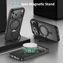 Phone Case Design for iPhone 17 Pro Max with Ring Stand, Compatible with MagSafe, Anti-Yellowing Magnetic Case for 17 Pro Max, Military-Grade Drop Protection, Anti-Fingerprint Protector, Black