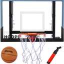 Franklin Sports Wall Mounted Basketball Hoop  Fully Adjustable  Shatter Resistant  Accessories Included, Black/White