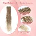 30 Inch 30 Strands SE Dreadlock Extensions,3 In 1 Mixed Synthetic Dreads Extensions,Light Brown to Blonde Curly&Straight&Boho Single Ended Dreads Extensions Hippie Style Dreadlock for Women
