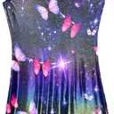 Domusgo Gymnastics Leotards for Girls Sparkly One Piece Sleeveless Tumbling Unitards (6-7 Years, Black Pink Butterfly)