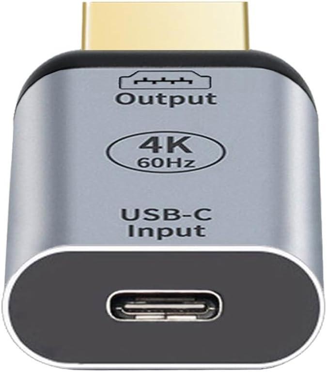 NFHK USB-C Type-C Input Female Source to HDMI Male Displays Sink HDTV Adapter 4K 60hz 1080p for Tablet Phone Laptop
