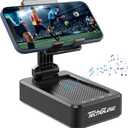 TechGlow Gifts for Men Foldable Cellphone Stand with Bluetooth Speaker Wireless Speaker with Phone Holder Birthday Gift Idea for Man Woman Cool Gadget