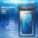 4 Pack 10.5 Large Waterproof Phone Pouch - Underwater Clear Cell Holder - Universal Water Proof Dry Bag with Neck Lanyard for iPhone 16 Pro Max Samsung Galaxy with Heavy Case for Beach Swimming Pool