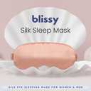 Blissy Silk Sleep Mask - Eye Sleeping Mask for Women & Men for Total Blackout - 100% Pure Mulberry Silk, 22 Momme 6a Fibers - Blindfold Sleep Mask Side Sleeper Eye Cover (Rose)