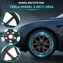 New Single 18 x 8.5" 18 Inch Dark Charcoal Premium Aluminum Alloy Wheel Rim Fits for Tesla Model 3 2017 2018 2019 2020 2021 2022 2023, 96276 OEM Design Replacement Rim, ALY96276U35N
