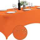 SuperO Waterproof Spandex Table Cover for 8FT Table Universal Fitted Stretch Tablecloth for Party, Banquet, Wedding and Events-Orange (96" x 30" (Rectangular))