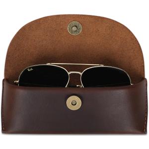 Leather Sunglasses Case Genuine Eyeglass Holder Reading Glasses Protector Vintage Eyewear Storage for Men and Women