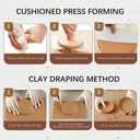 3-Pack Round Pottery Molds Wood Pottery Tools with Handle Top Forms for DIY Bowls Plate Dish Slump Press Art Making Pottery Tools for Handbuilding(4.5" 5.5" 6.5")
