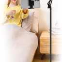 Tablet Floor Stand, Adjustable Universal 360-degree Rotatable Metal Tablet Holder, Phone Stand for iPad/iPhoneX/iPad Pro or Other 4.7~12.9 Inch-Screen Devices (Black)