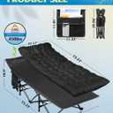 WLIVE 1200D Double Layer Oxford Camping Cots for Adults, Portable Camping Bed with Mattress for Sleeping, Outdoor Folding Cot with Carry Bag, Black, 1 Position